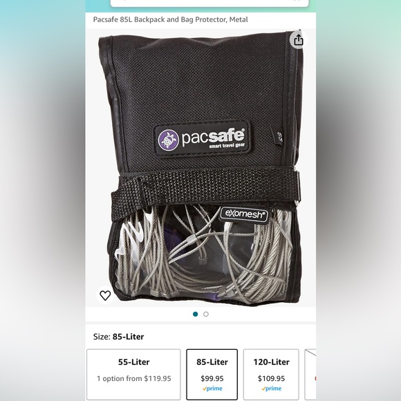 Pacsafe 85L backpack protection - Picture 1 of 2